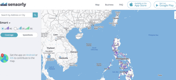A map displaying the best internet connection in the Philippines.