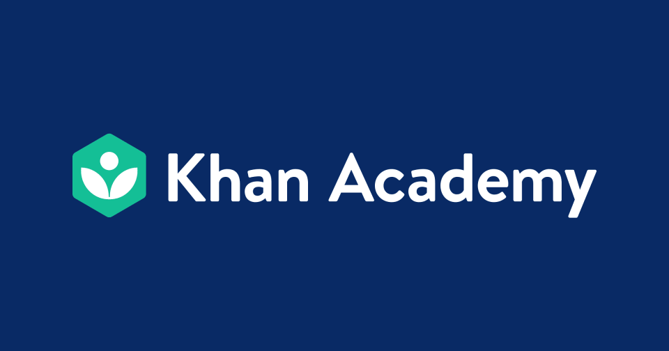 Khan Academy logo displayed prominently on a vibrant blue background, fostering fun and meaningful home learning experiences with your children.