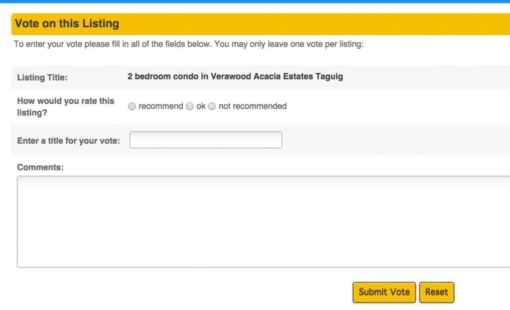 feedback form