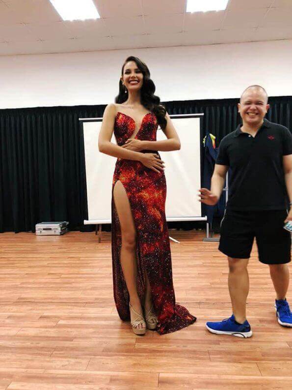 Fashion designer Mak Tumang recreates Catriona Gray's iconic 'Mayon’ gown.