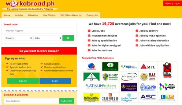Safe and POEA-licensed overseas job search website in the Philippines.