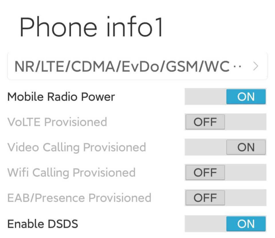 Screenshot, phone info screen.