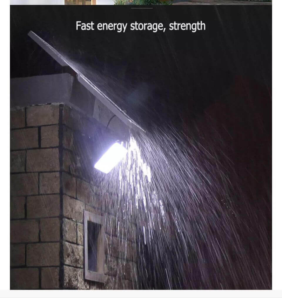 An image of the best solar lights raining down on a building, helping you save on electricity for your home.
