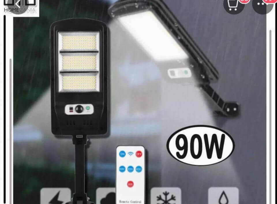 90w remote-controlled LED flood light.