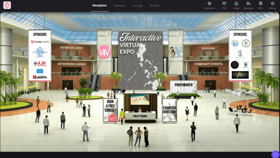 Virtual Expo Philippines - Showcasing virtual events featuring people walking around.