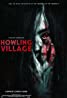 Dark movie poster for "Howling Village," a popular VivaFilms thriller. A red-tinted, eerie image of a girl's face is partially visible, emerging from a narrow gap against a black background. White and red text displays the title and names. The tagline reads: "The scariest Japanese horror film in years!