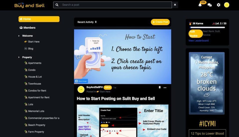 Free ads posting sites in the Philippines - homepage with diverse items.