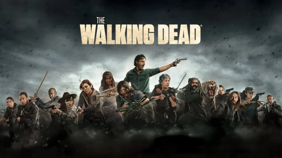 The walking dead tv series poster showcasing the best zombie movies to make you laugh or cry.