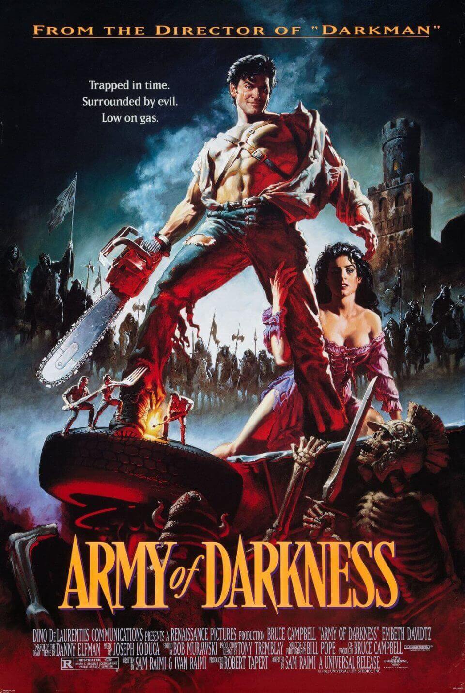 Army of Darkness movie poster, one of the 15 best zombie movies that will make you laugh or cry.