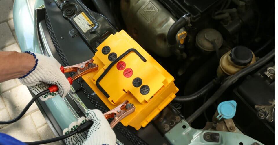 Man - Car Battery