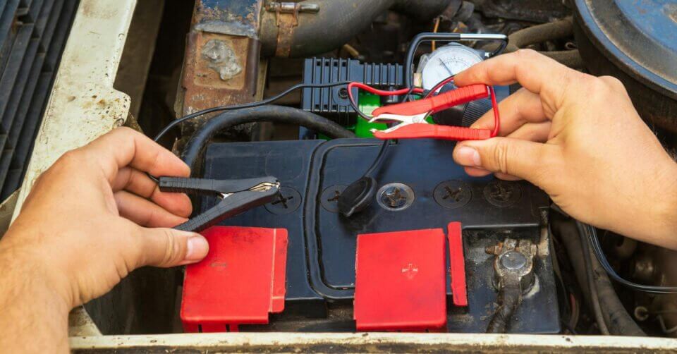 Man, car battery