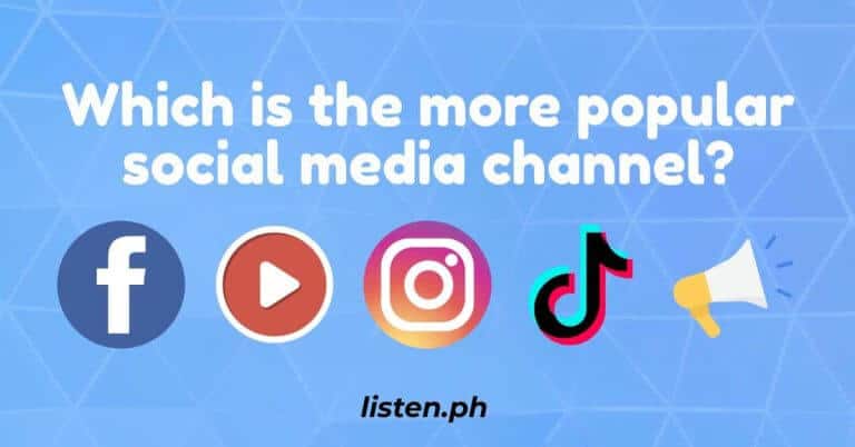 Which is the more popular social media channel? Youtube, Tiktok, Instagram or Facebook?
