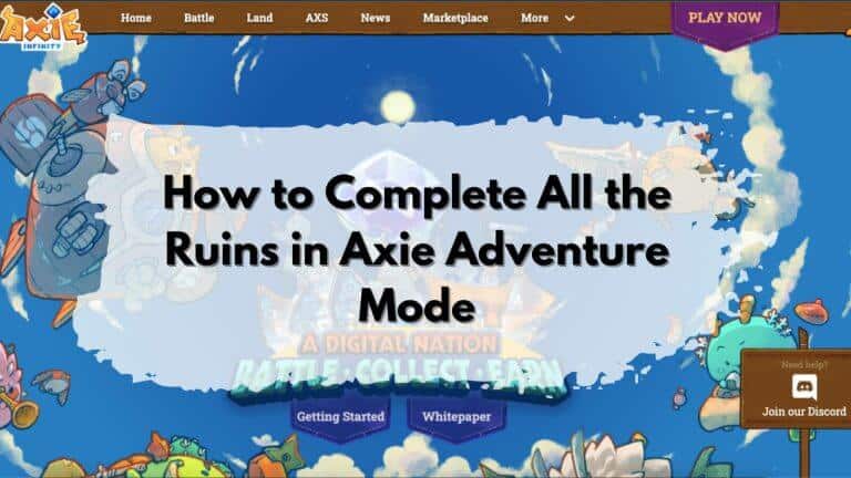 Guide, Ruins, Axie Adventure Mode.