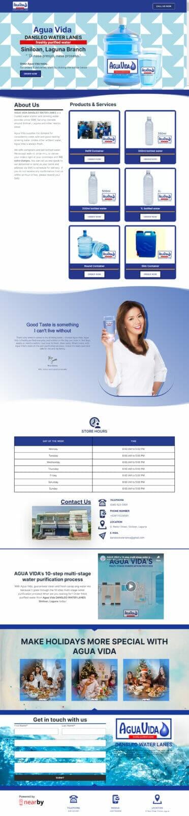 A free website design for a small water purification company in the Philippines.
