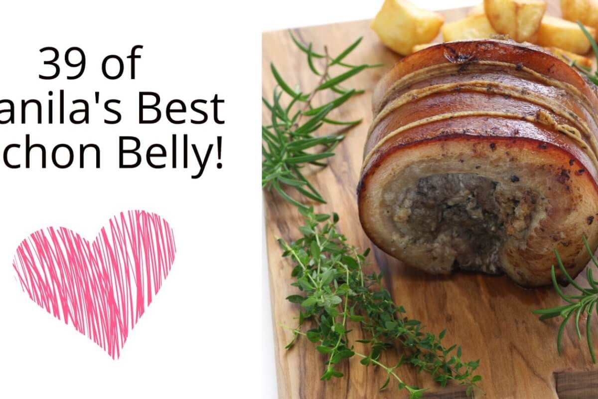 feast on 39 of manila's crispiest lechon belly, a succulent roast pork delight.