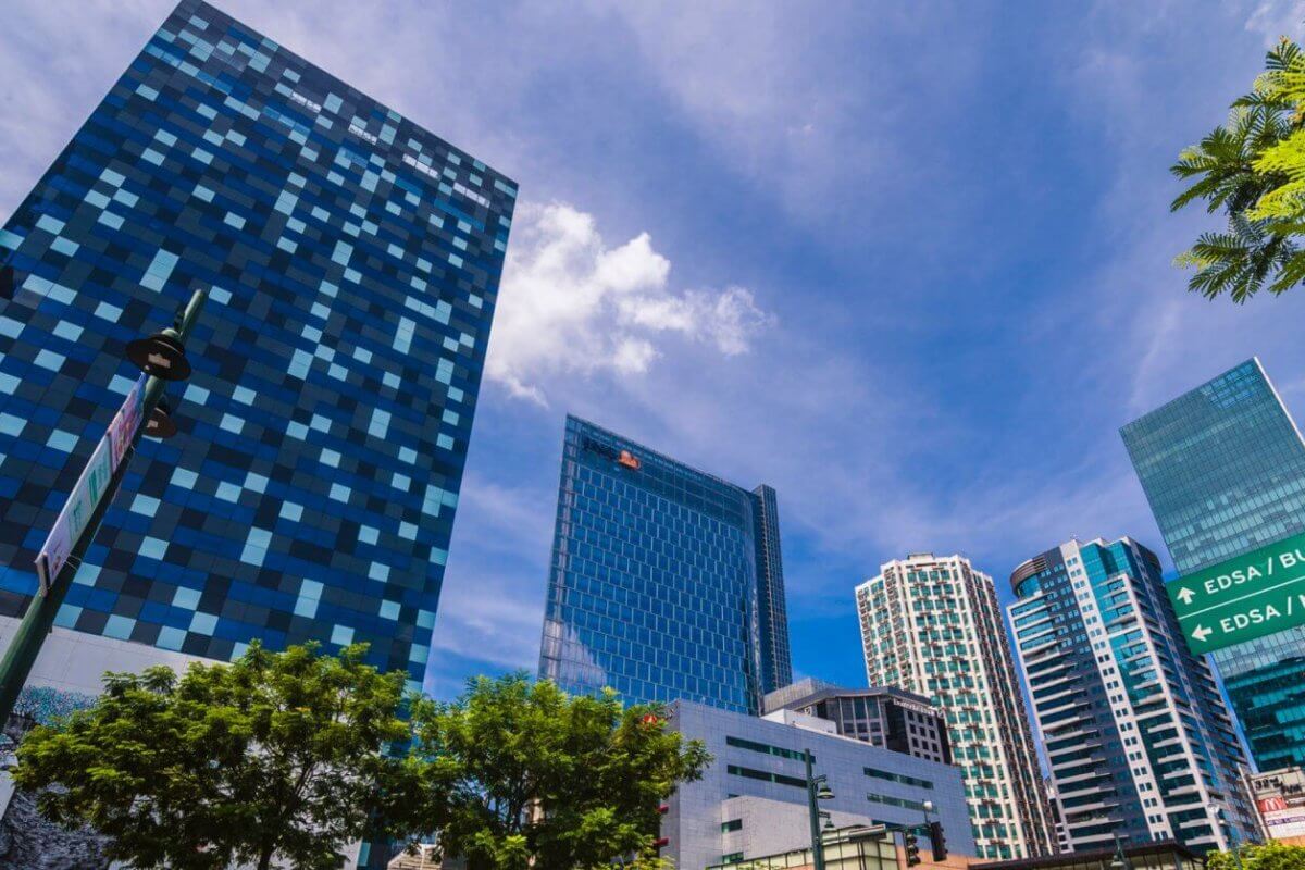 The skyline of BGC with top condominiums and trees.