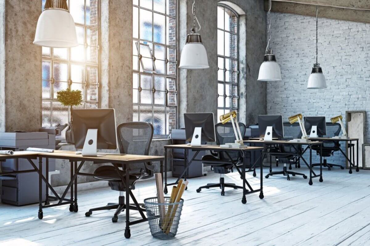A top coworking space in Metro Manila with many desks and chairs.