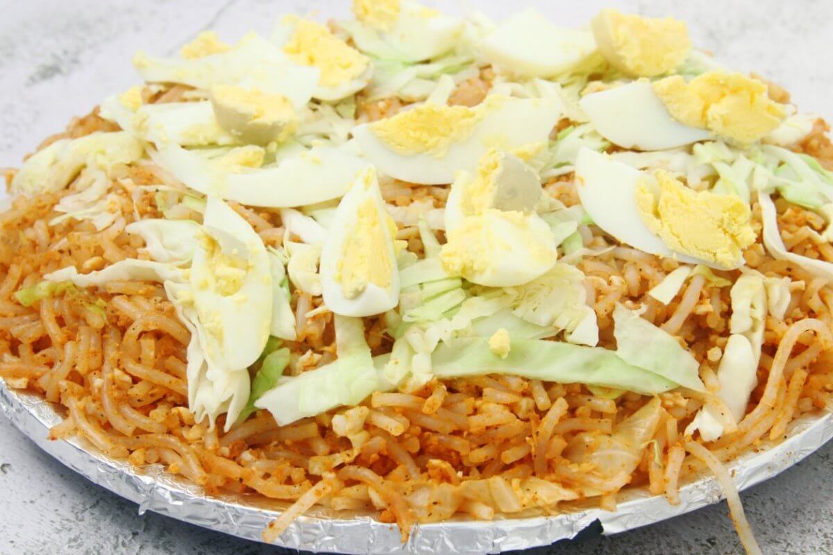 pancit malabon from one of the restaurants in Malabon
