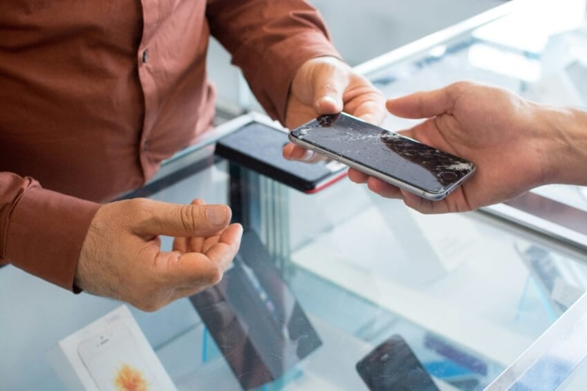 A smartphone with a shattered, cracked screen — the kind of accidental damage that phone and gadget insurance plans in the Philippines are designed to cover