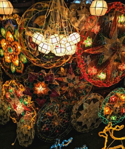 A traditional Filipino capiz parol star lantern, the Christmas decoration at the center of the Philippines' new DTI parol safety standard