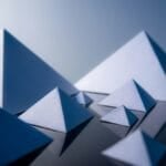 Abstract stacked pyramid shapes symbolizing a pyramid scheme's recruitment structure, illustrating the Philippines MLM vs. pyramid scheme guide