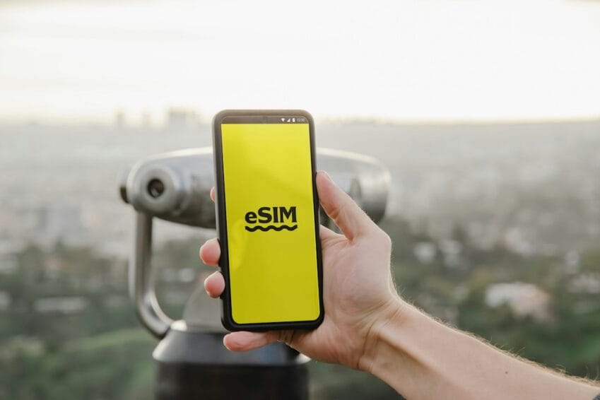 Smartphone screen showing an eSIM digital interface during setup, illustrating how Globe, Smart, and DITO subscribers activate an eSIM in the Philippines